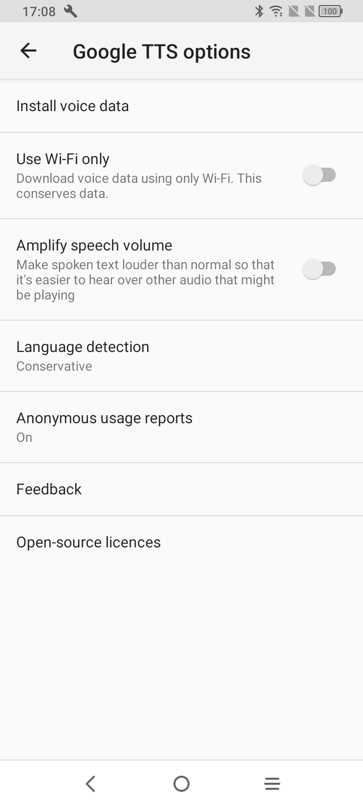 Install voice data